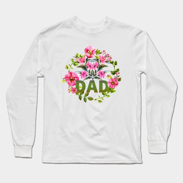 Forget Me Not Floral Wreath Dad Long Sleeve T-Shirt by slawers